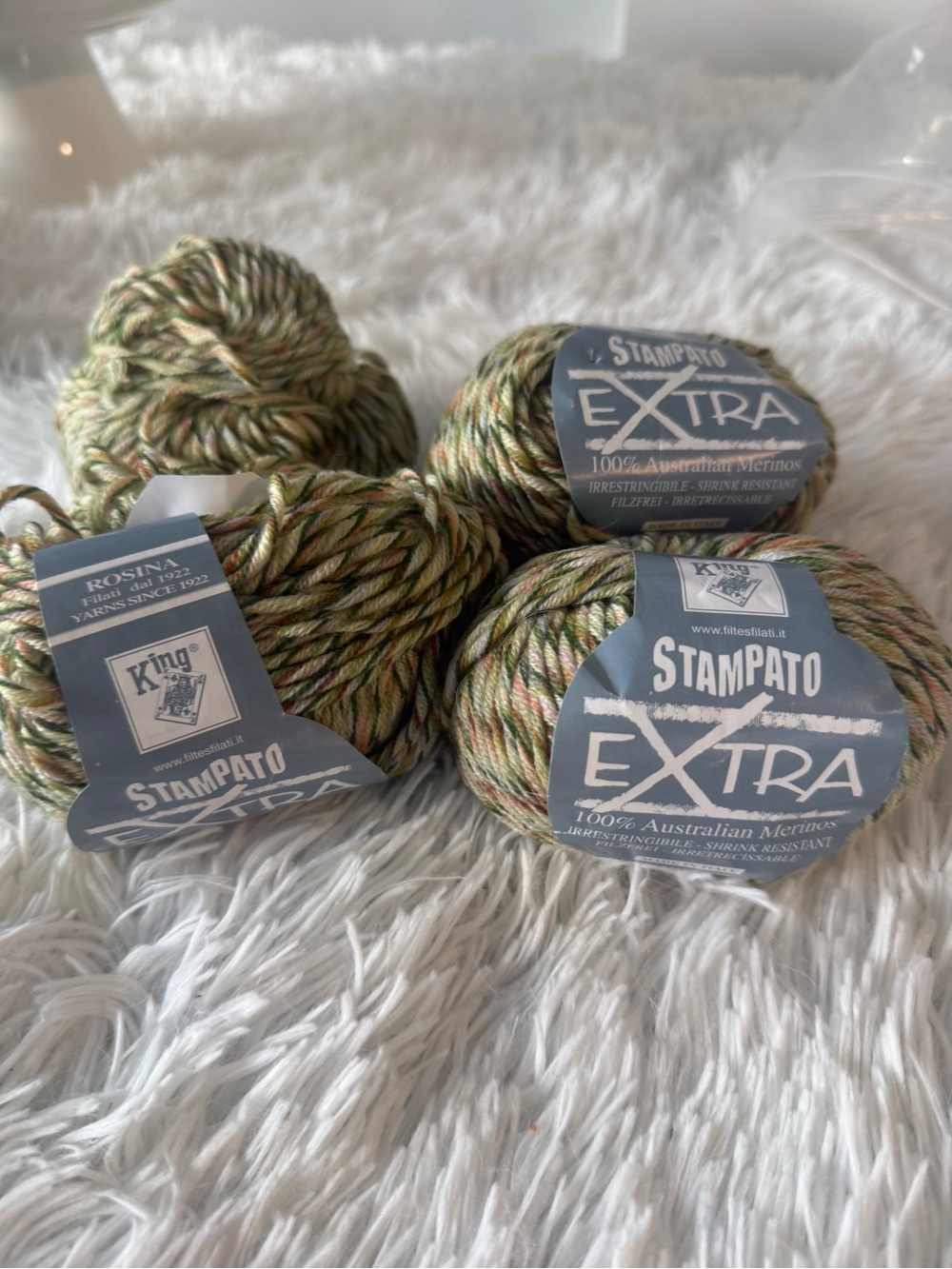 King Stampato Extra 100% Australian Merino Yarn - Olive Blend